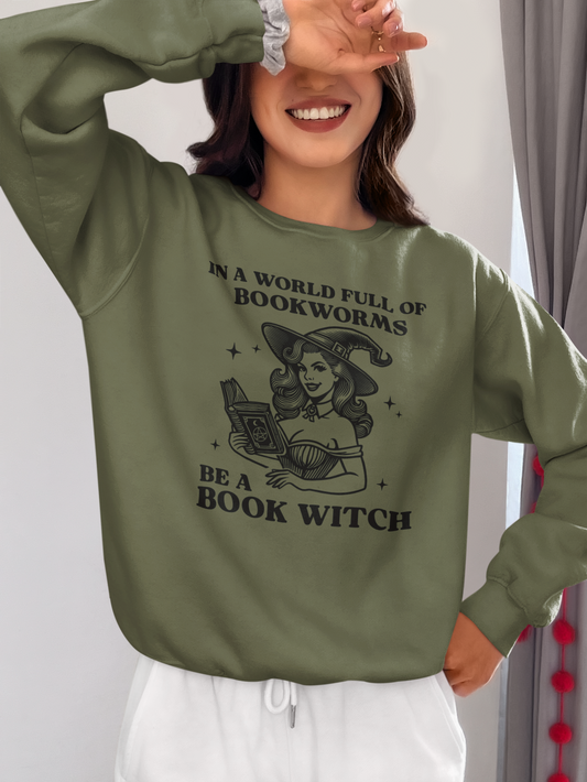 Book Witch Crewneck Military Green