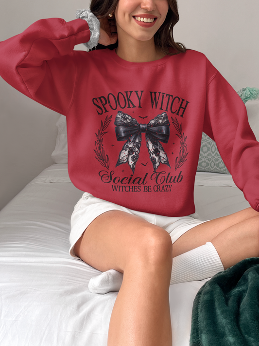 Spooky Witch Club crewneck Cherry Red